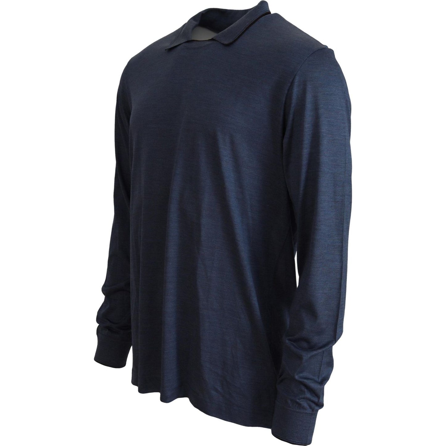 Dolce & Gabbana Sophisticated Silk Polo Sweater in Blue MAN SWEATERS Dolce & Gabbana