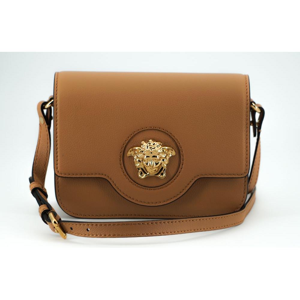 Versace Brown Calf Leather Shoulder Bag