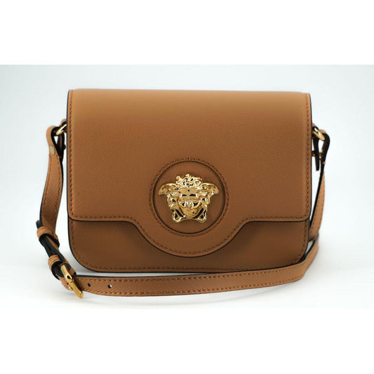 Versace Brown Calf Leather Shoulder Bag