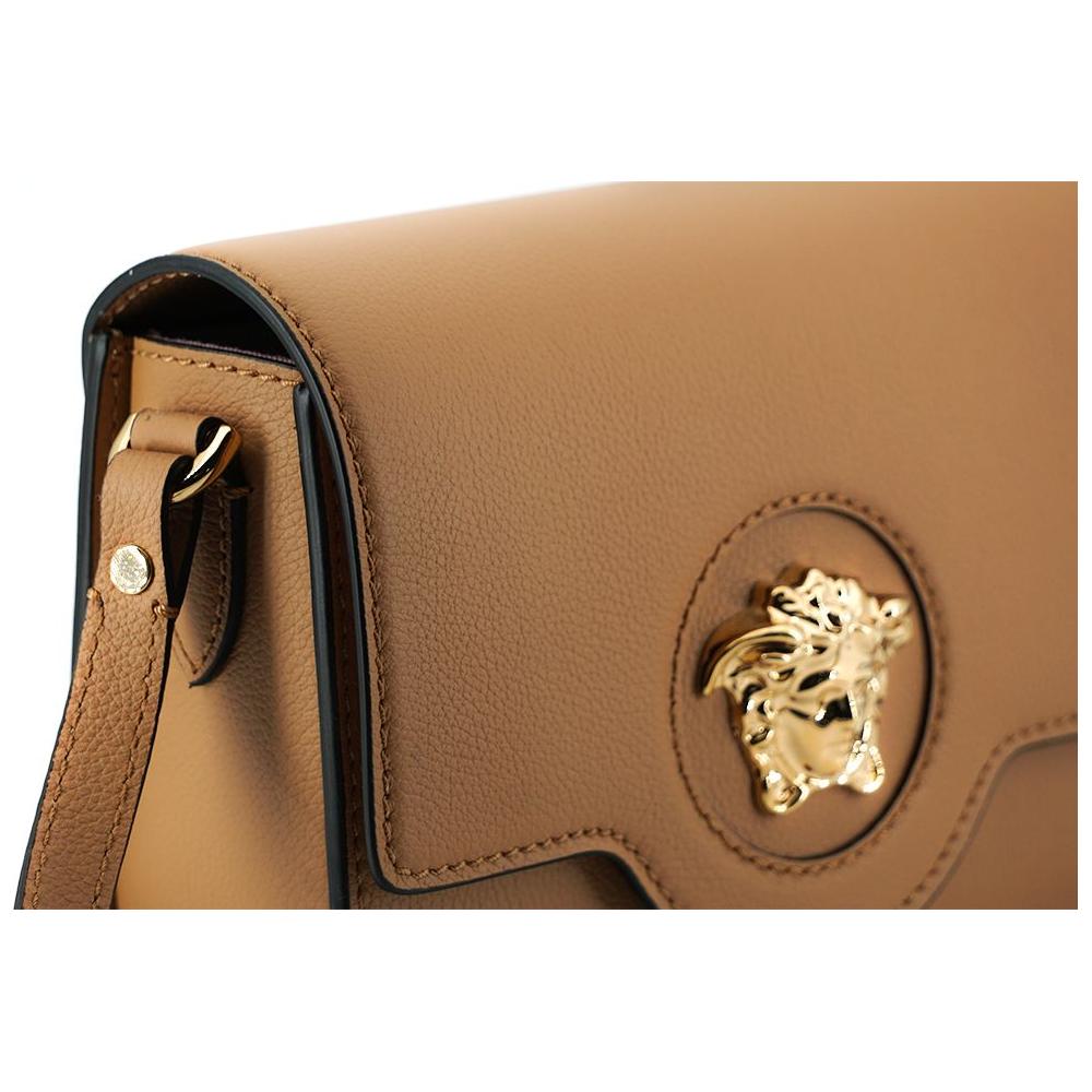 Versace Brown Calf Leather Shoulder Bag