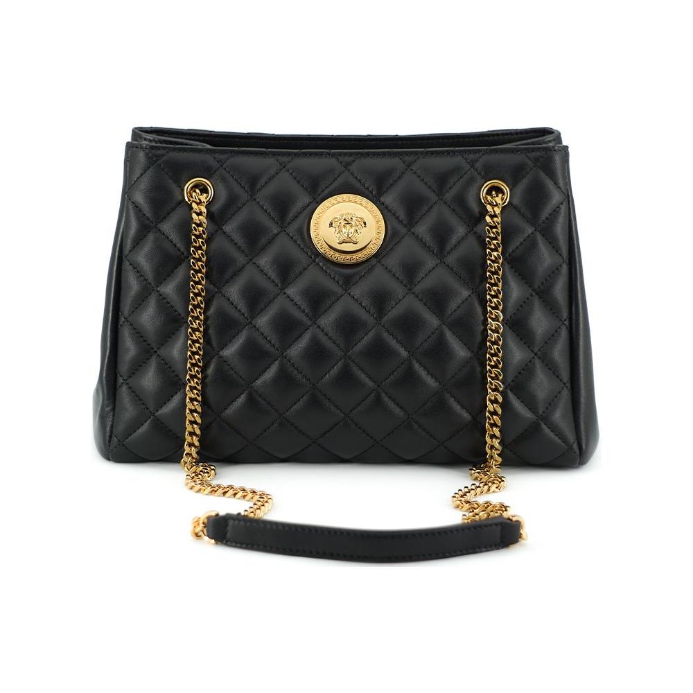 Versace Elegant Quilted Nappa Leather Tote Bag Versace