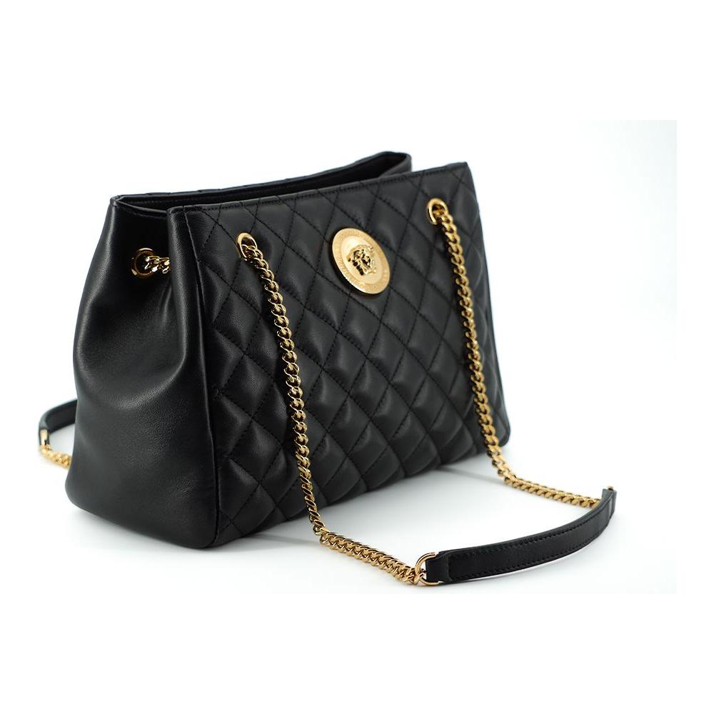 Versace Elegant Quilted Nappa Leather Tote Bag Versace