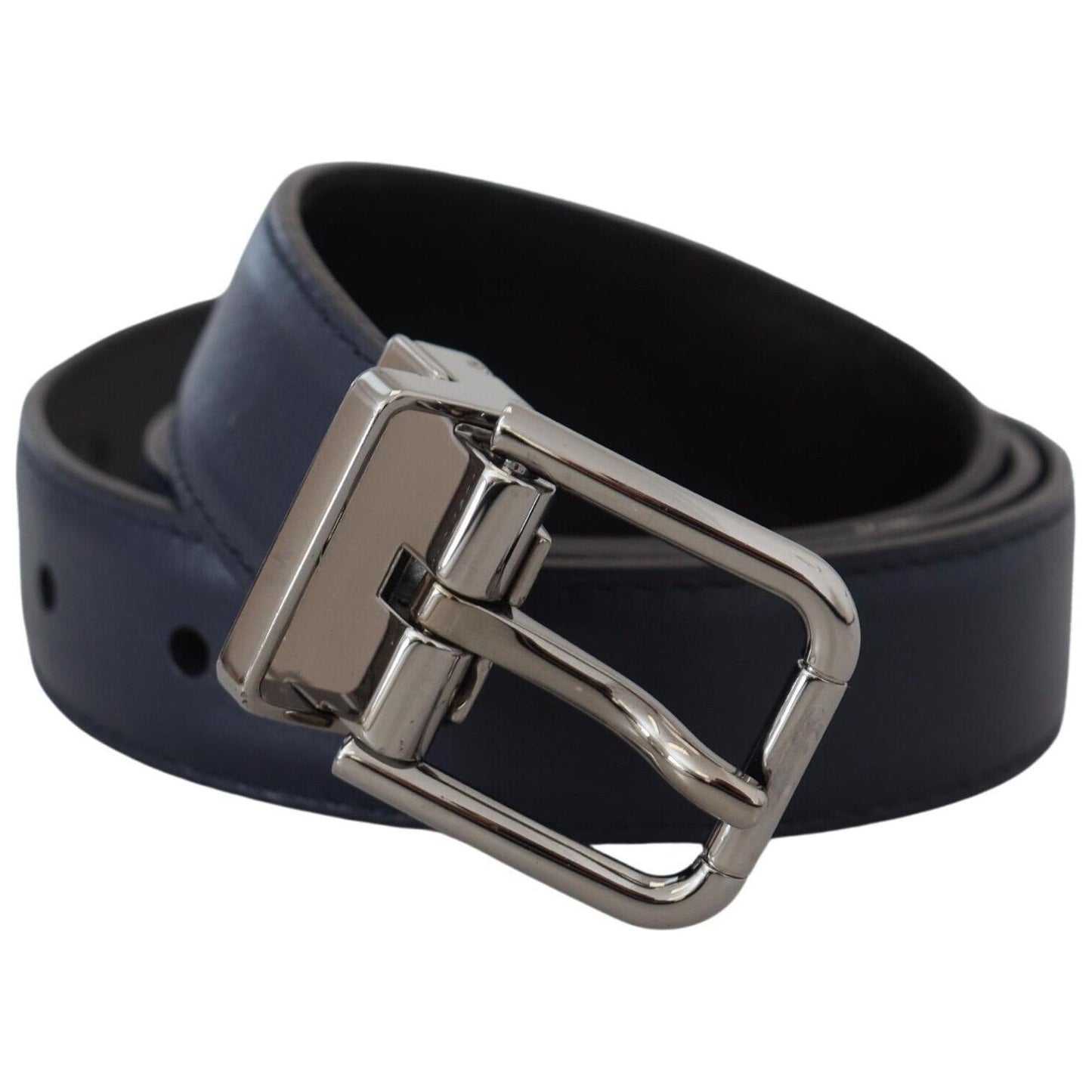 Dolce & Gabbana Elegant Blue Calf Leather Belt Dolce & Gabbana