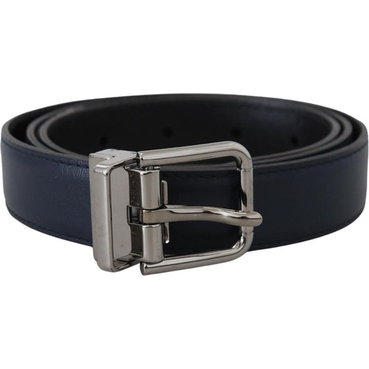 Dolce & Gabbana Elegant Blue Calf Leather Belt Dolce & Gabbana