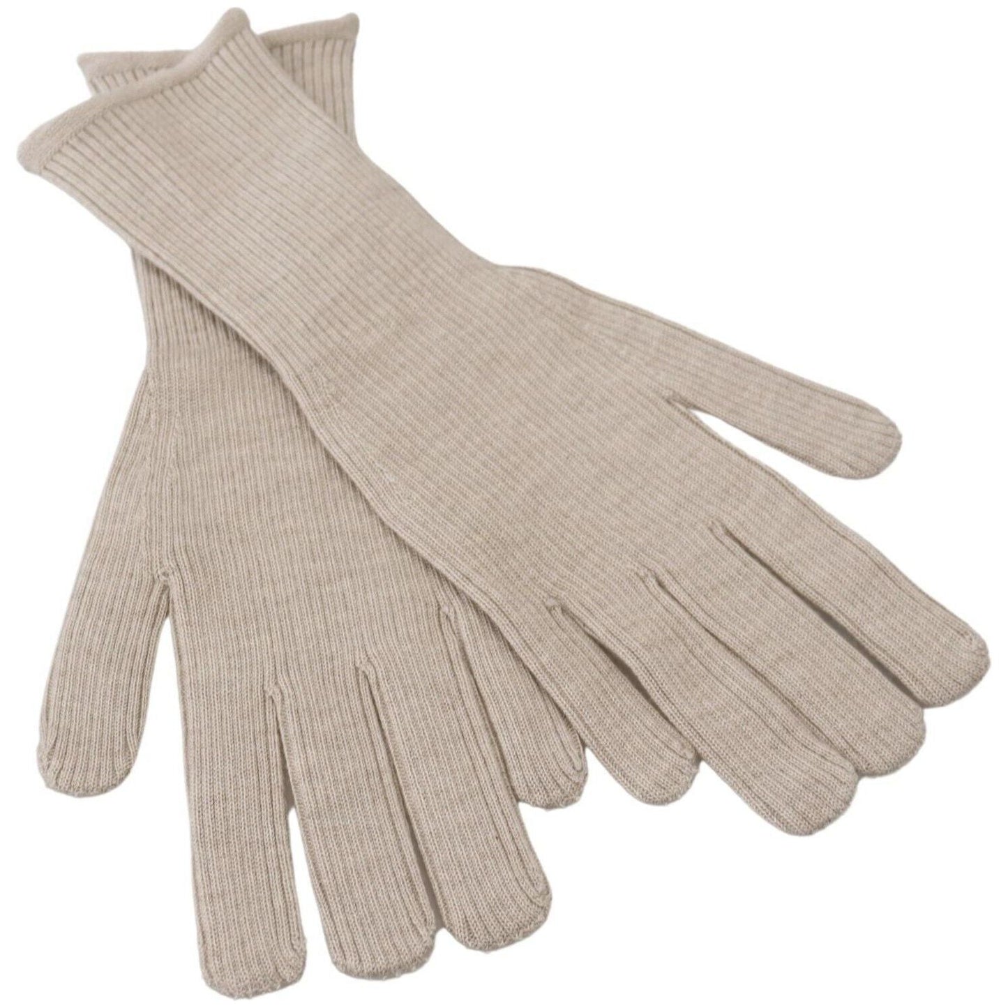 Dolce & Gabbana Elegant Ivory Cashmere-Silk Blend Gloves Dolce & Gabbana