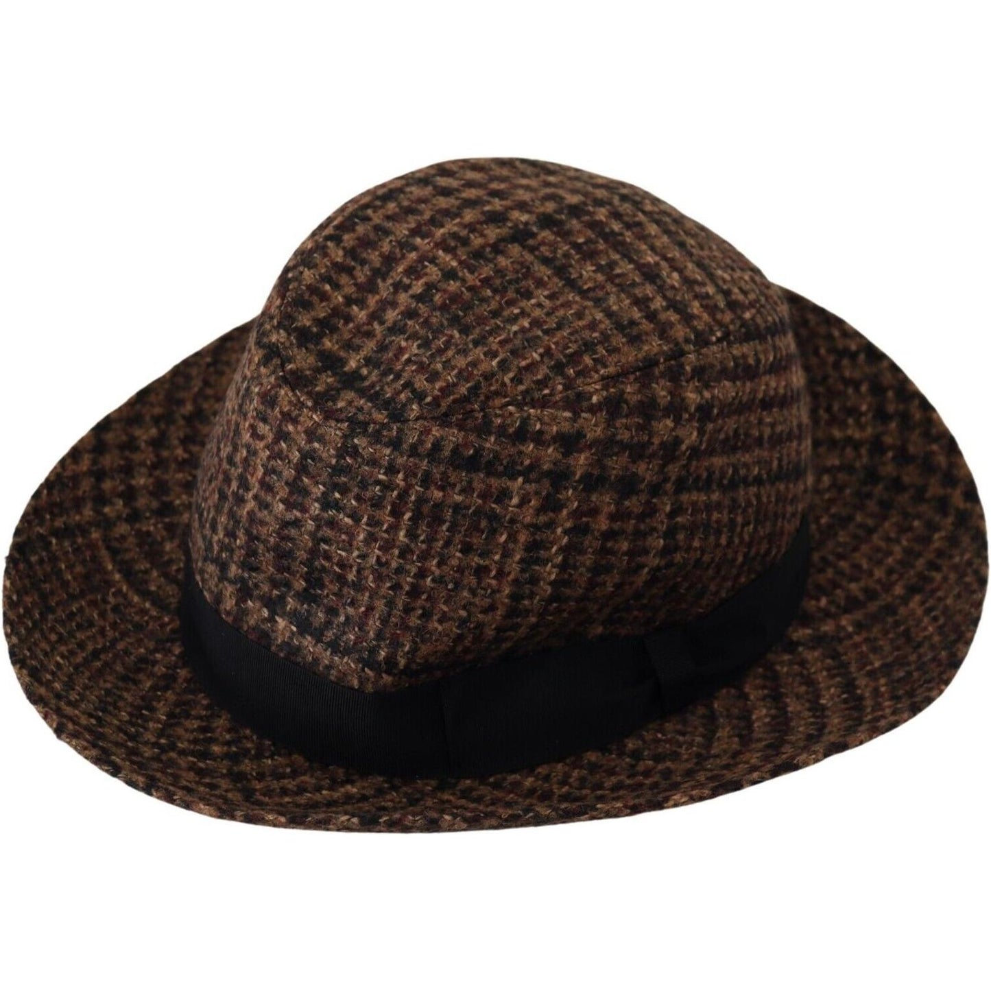 Dolce & Gabbana Elegant Brown Fedora Hat - Winter Chic Accessory Dolce & Gabbana