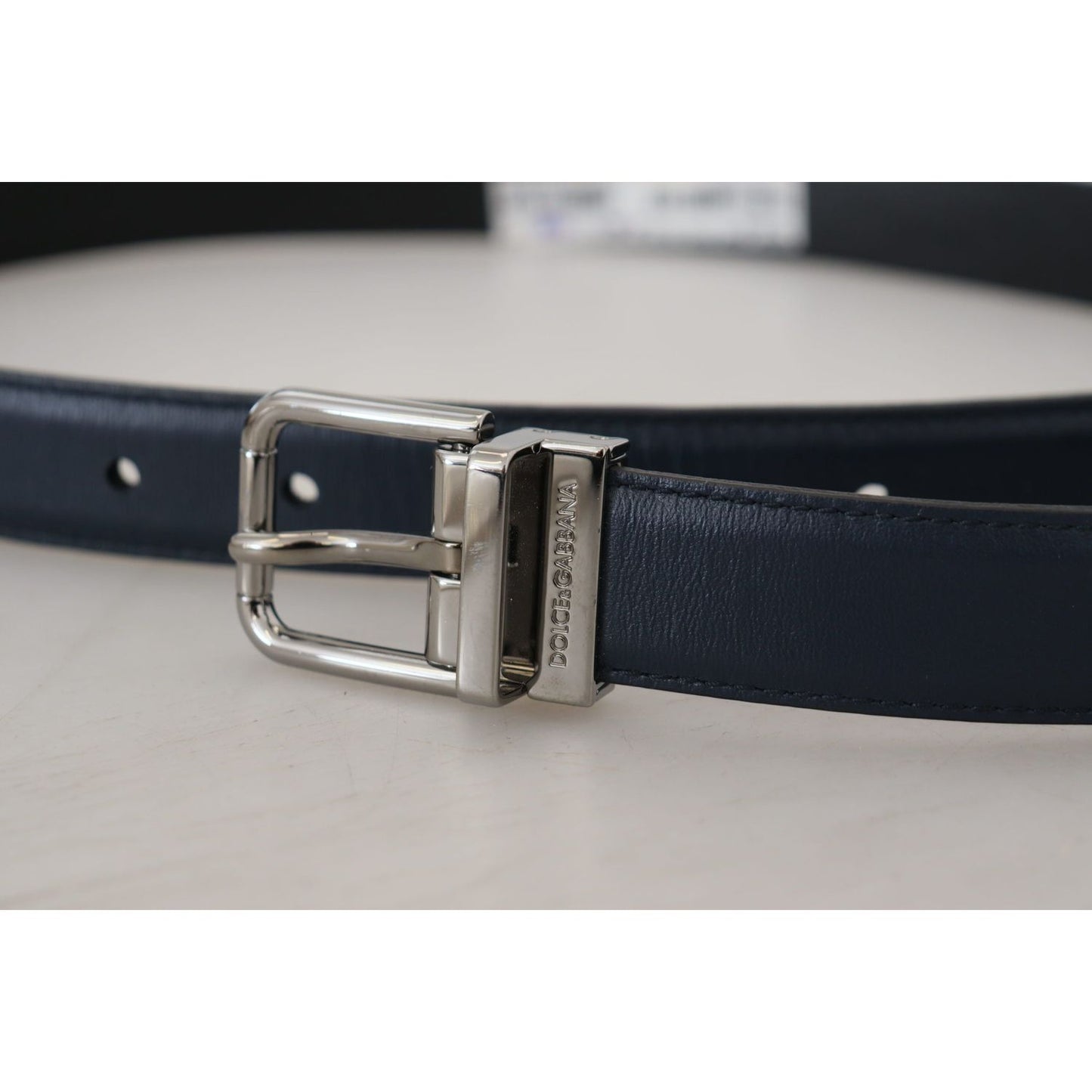 Dolce & Gabbana Elegant Blue Calf Leather Belt Dolce & Gabbana