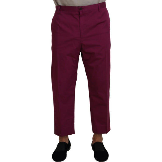 Dolce & Gabbana Elegant Magenta Cotton Stretch Pants Dolce & Gabbana