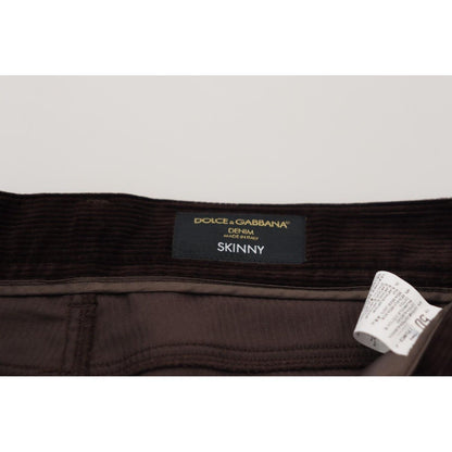 Dolce & Gabbana Brown Corduroy Men Casual Trouser Pants