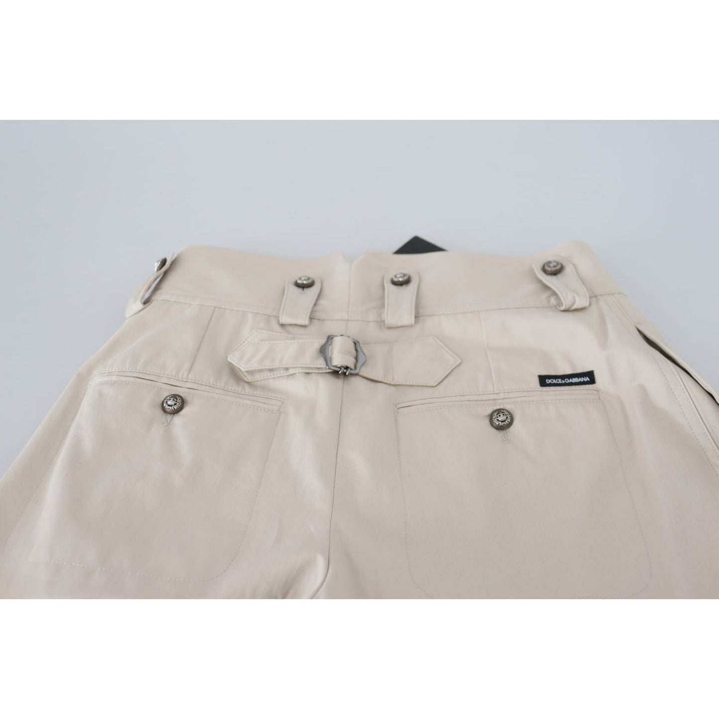 Dolce & Gabbana Chic Beige Cotton Trousers for Elegant Comfort Dolce & Gabbana