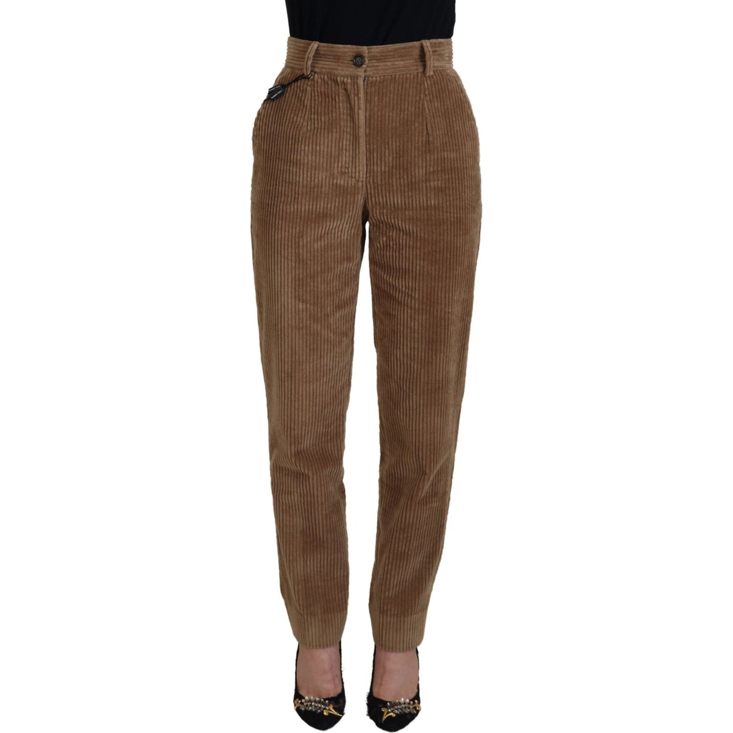 Dolce & Gabbana Elegant Brown Corduroy Pants for Sophisticated Style Dolce & Gabbana