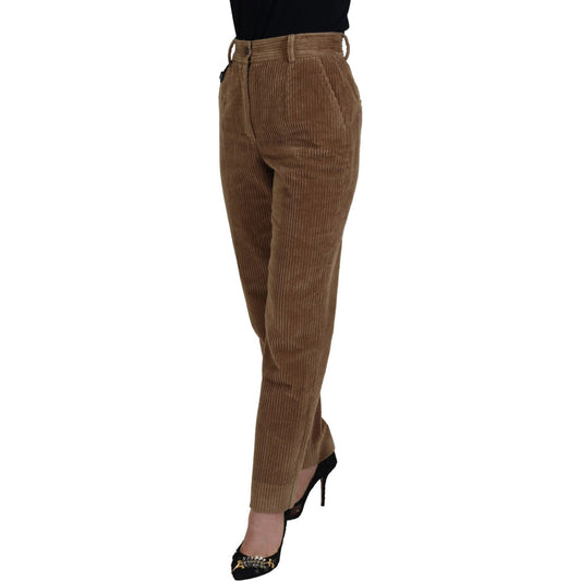 Dolce & Gabbana Elegant Brown Corduroy Pants for Sophisticated Style Dolce & Gabbana