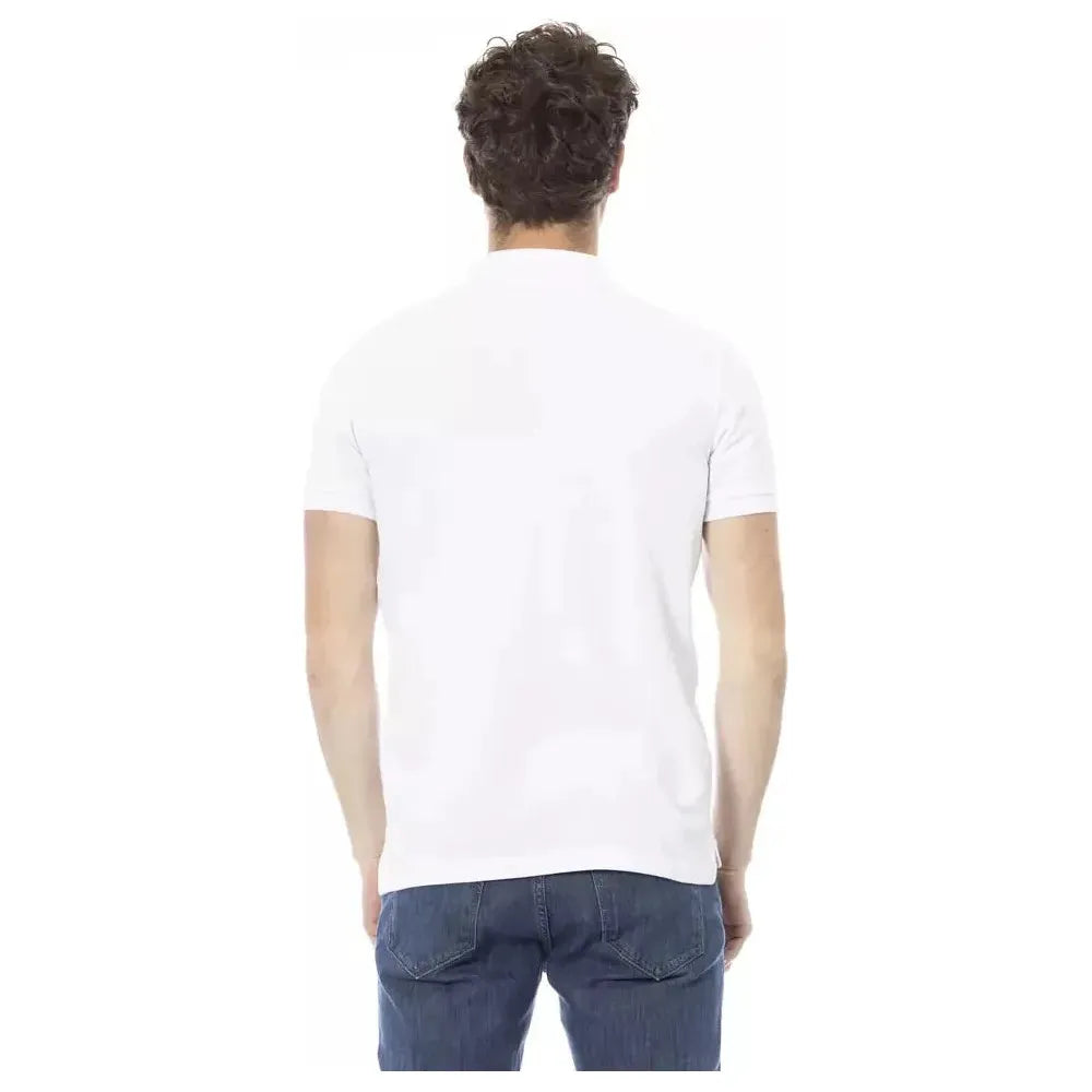 Baldinini Trend White Cotton Men Polo Baldinini Trend