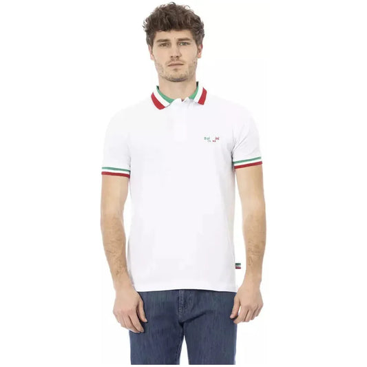 Baldinini Trend White Cotton Men Polo Baldinini Trend