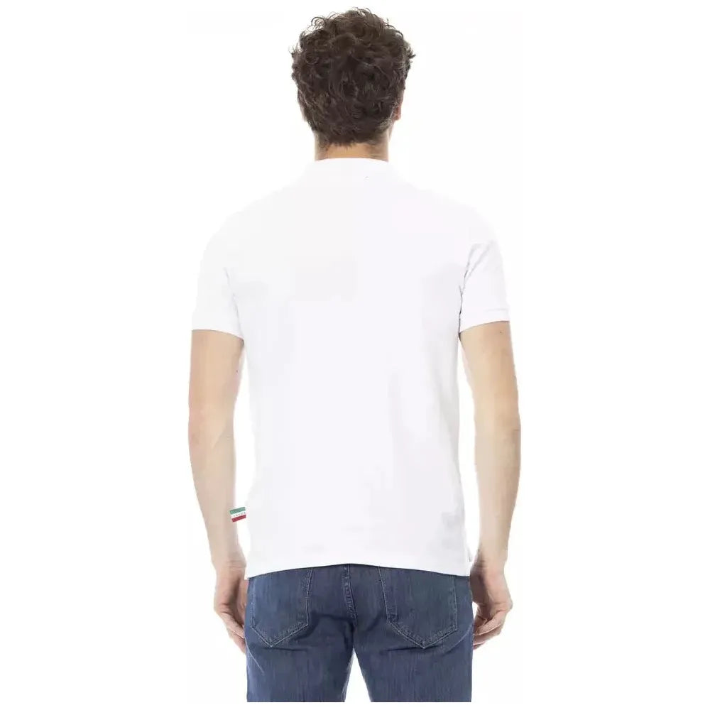 Baldinini Trend White Cotton Men Polo Baldinini Trend