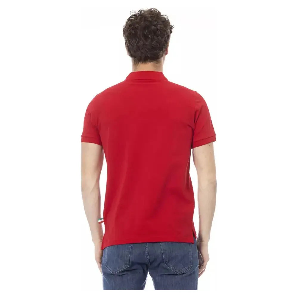 Baldinini Trend Red Cotton Men Polo