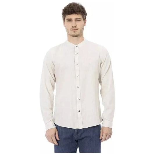 Baldinini Trend White Rayon Men Shirt Baldinini Trend