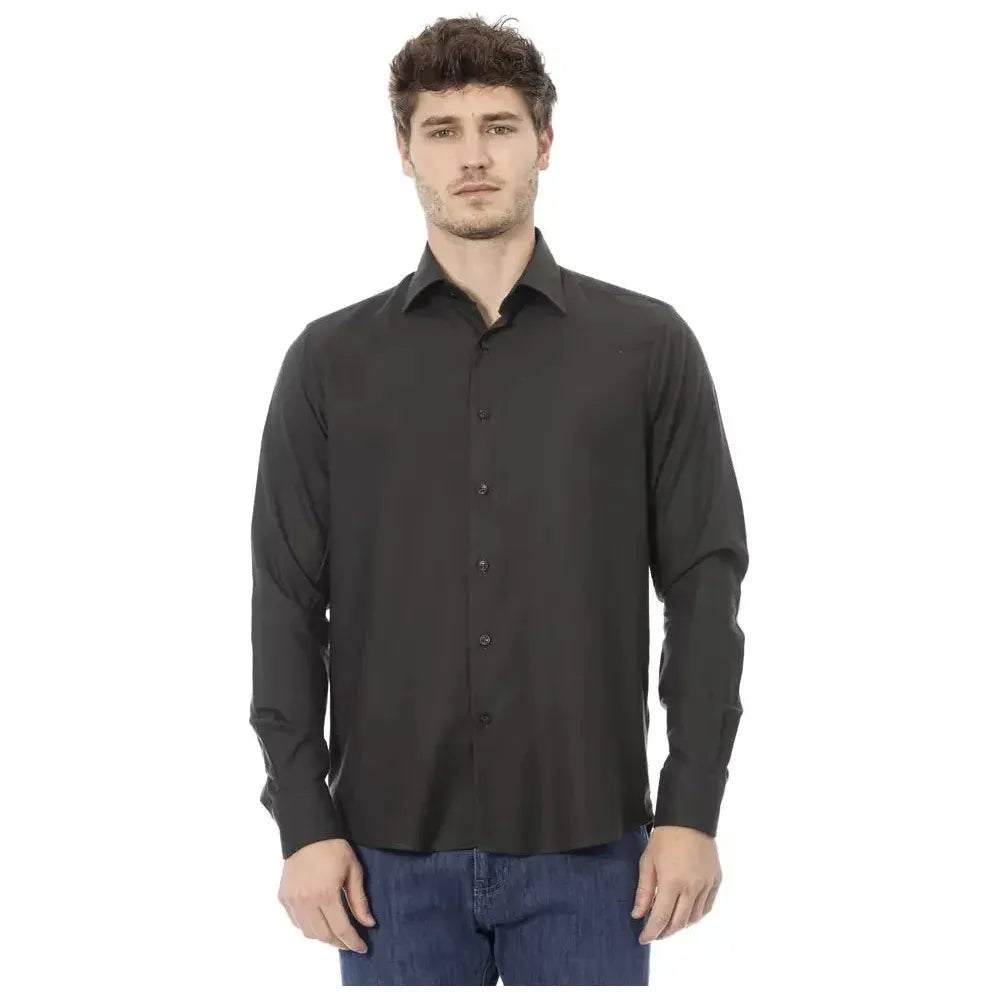 Baldinini Trend Green Cotton Men Shirt Baldinini Trend