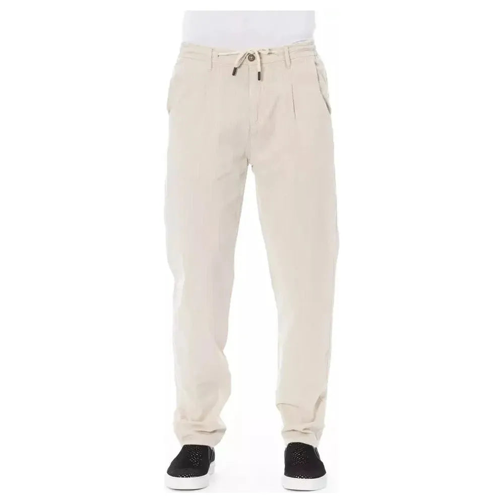 Baldinini Trend Beige Cotton Men Chino Pants Baldinini Trend