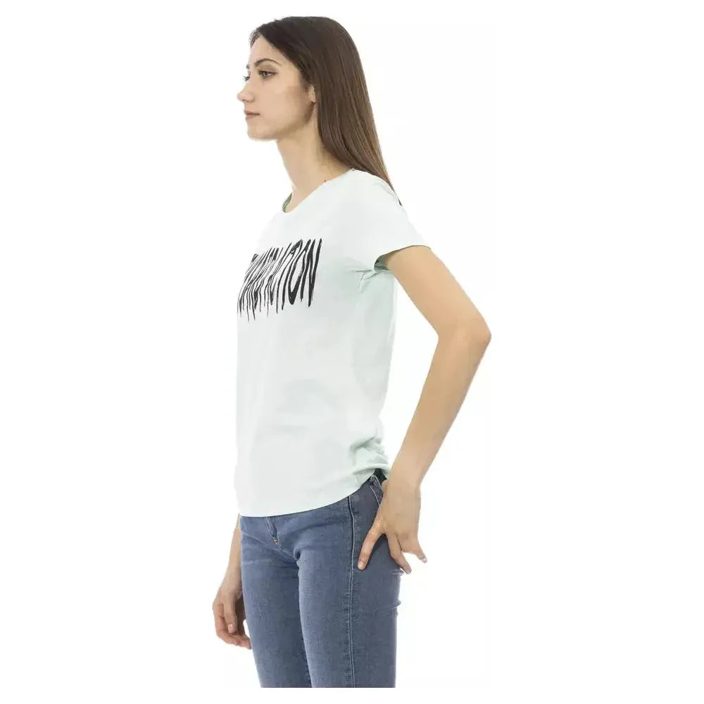 Trussardi Action Light Blue Cotton Women Top Trussardi Action