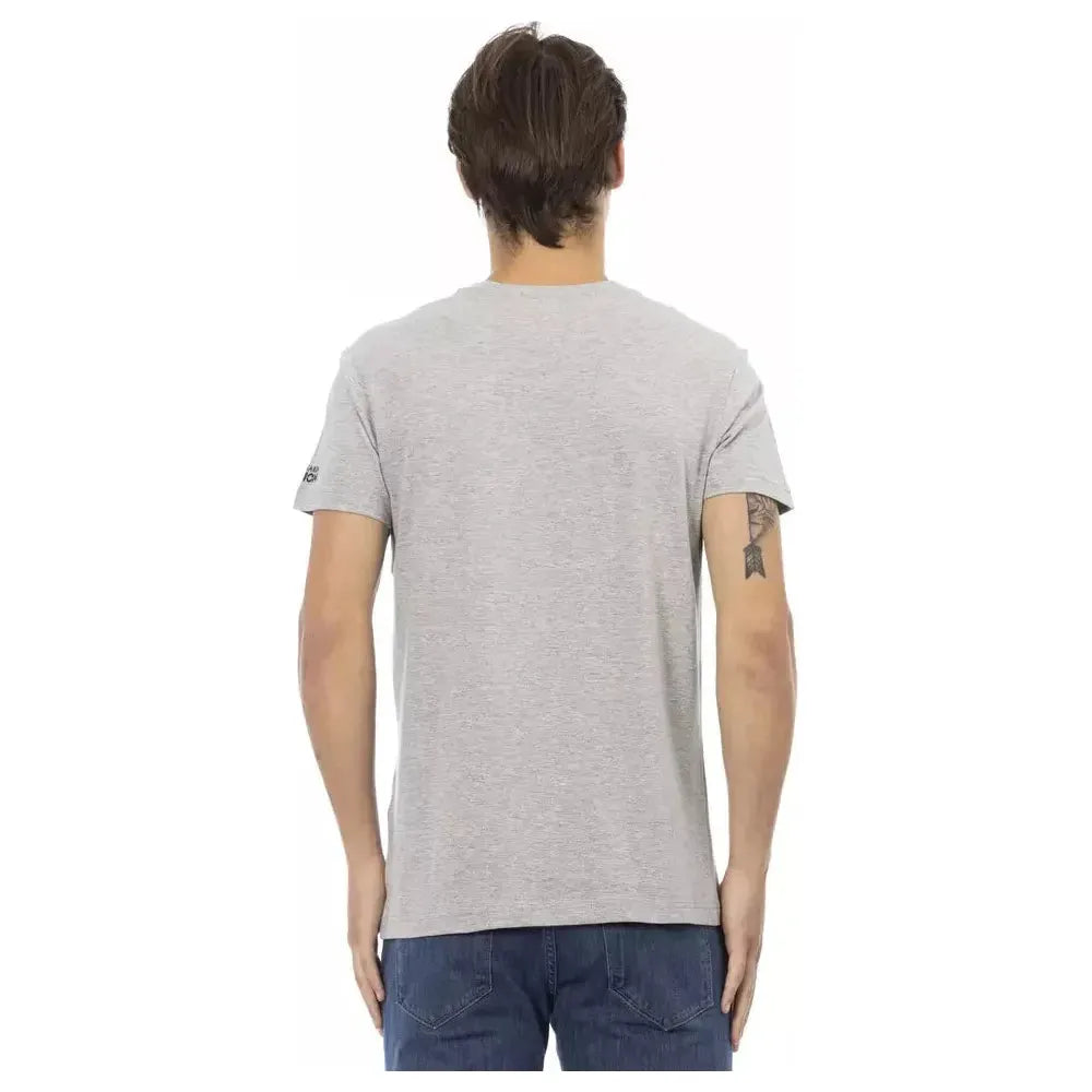 Trussardi Action Gray Cotton Men T-Shirt