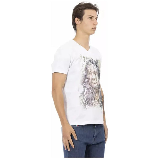 Trussardi Action White Cotton Men T-Shirt Trussardi Action