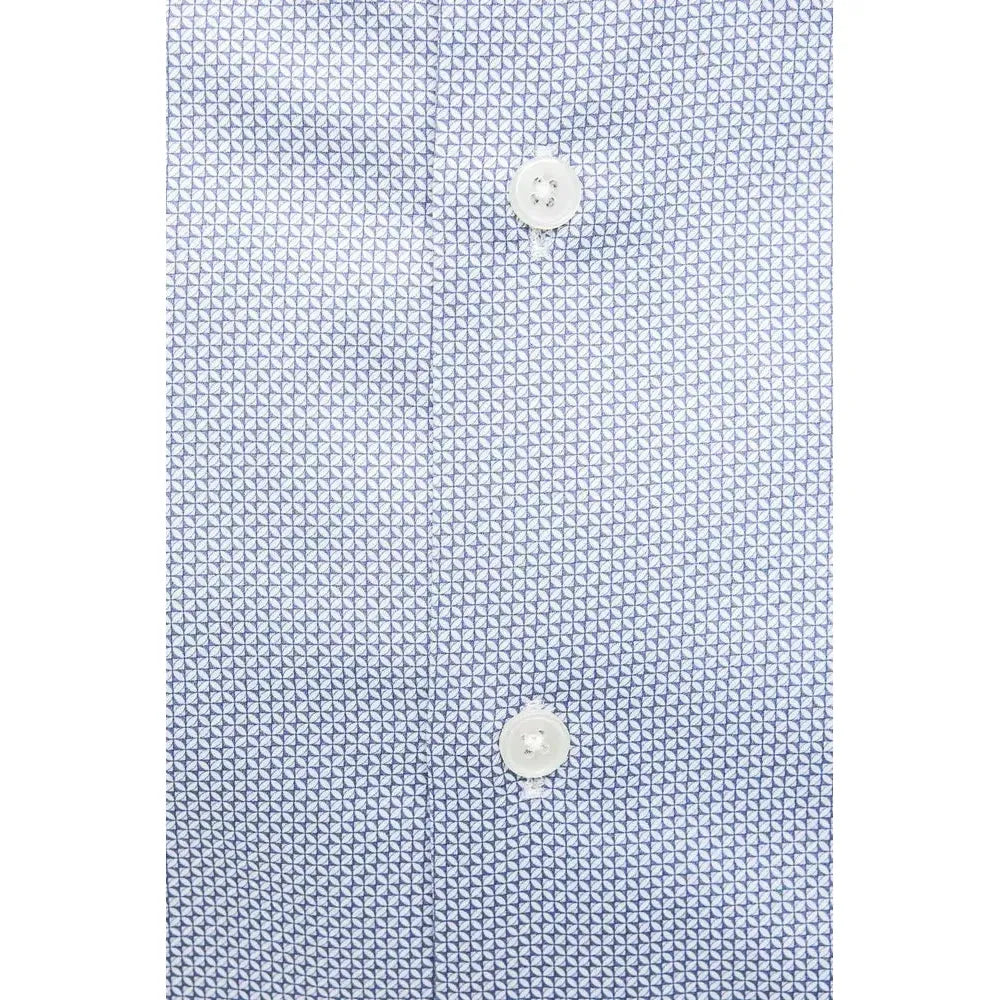 Robert Friedman Light Blue Cotton Men Shirt Robert Friedman