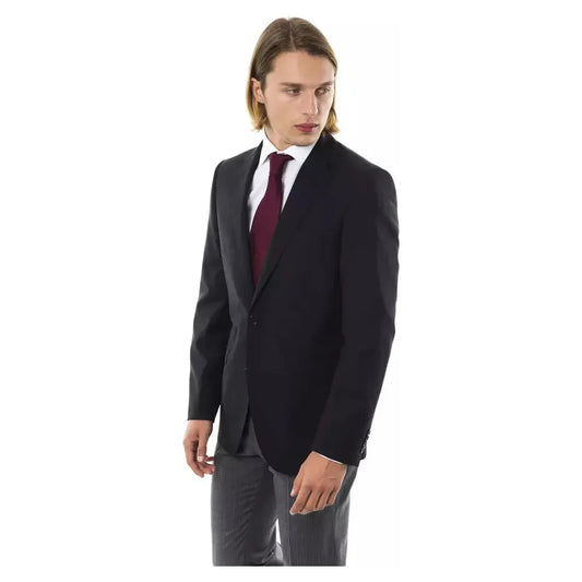 Uominitaliani Black Wool Mens Blazer Uominitaliani