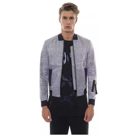 Nicolo Tonetto Gray Polyester Men Bomber Jacket Coats & Jackets