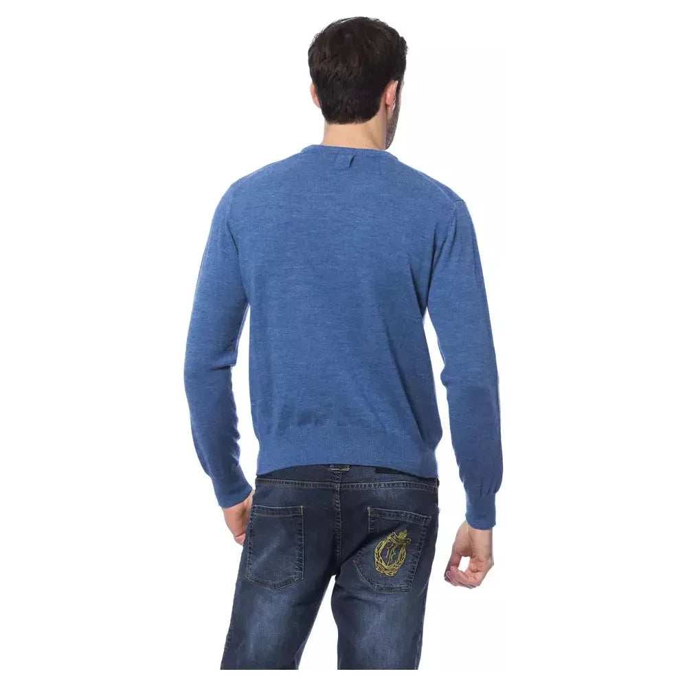 Billionaire Italian Couture Blue Merino Wool Sweater
