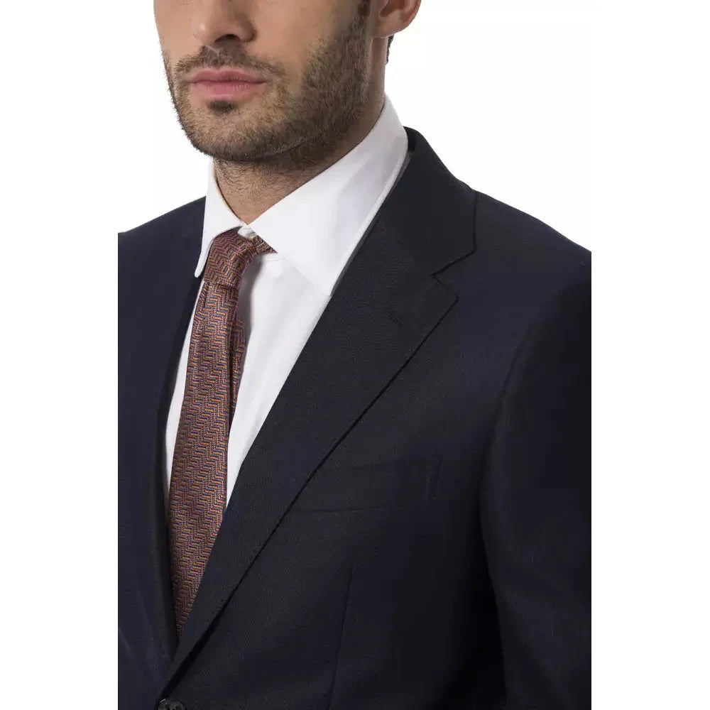 Billionaire Italian Couture Blue Wool Men Blazer Billionaire Italian Couture