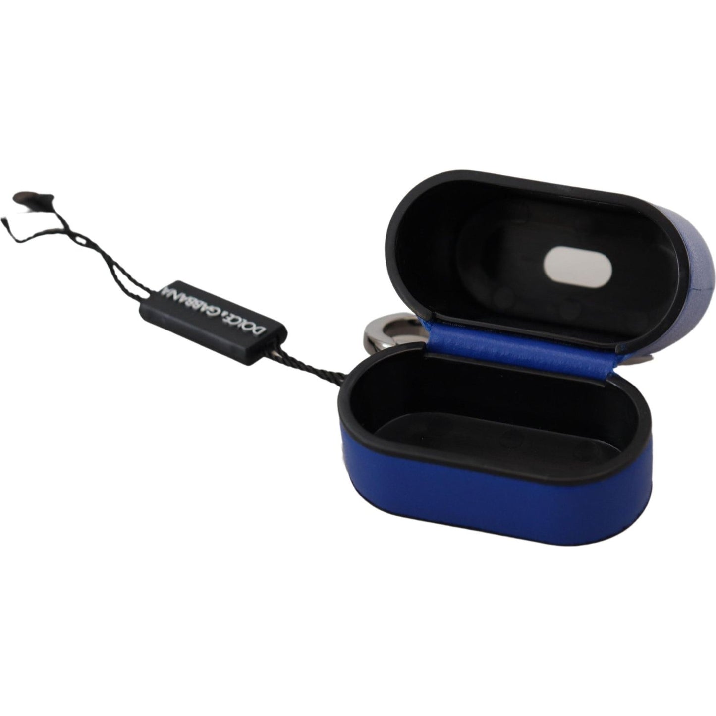 Dolce & Gabbana Elegant Blue Leather Airpods Case Dolce & Gabbana