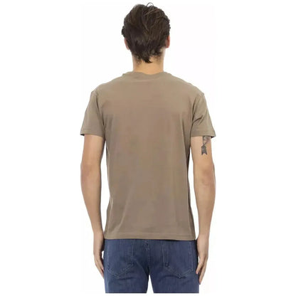Trussardi Action Brown Cotton Men's V-Neck T-Shirt