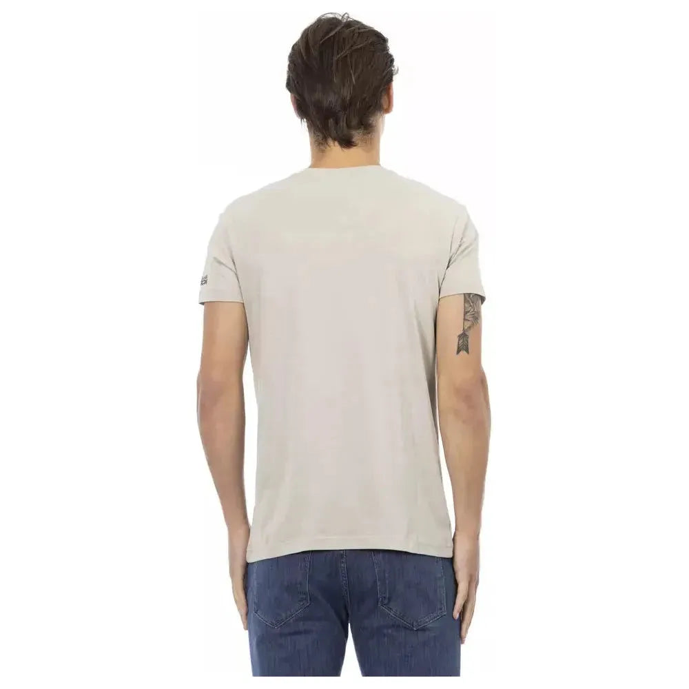 Trussardi Action Beige Cotton Men T-Shirt Trussardi Action