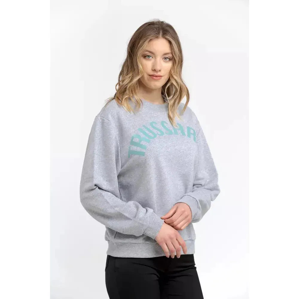 Trussardi Gray Cotton Women Sweatshirt