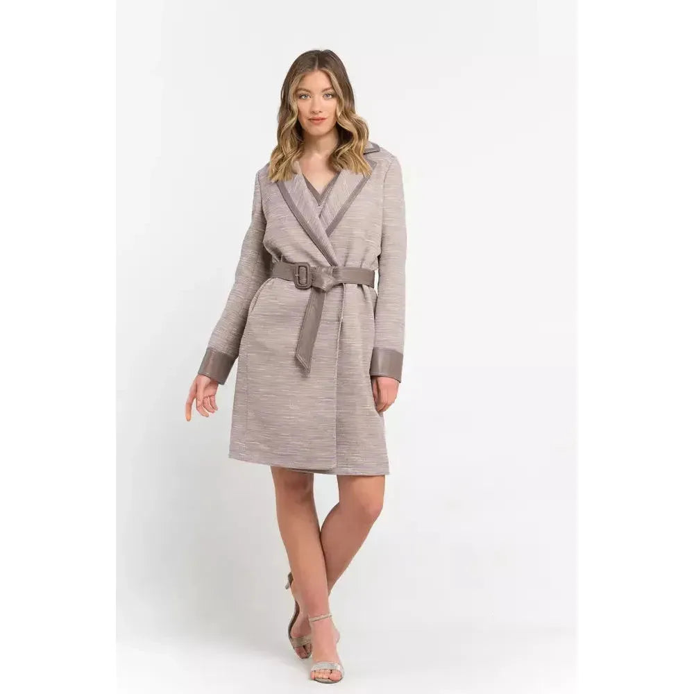 Trussardi Beige Cotton Women Coat Dress Trussardi