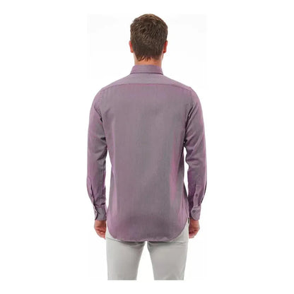 Bagutta Burgundy Cotton Men Shirt