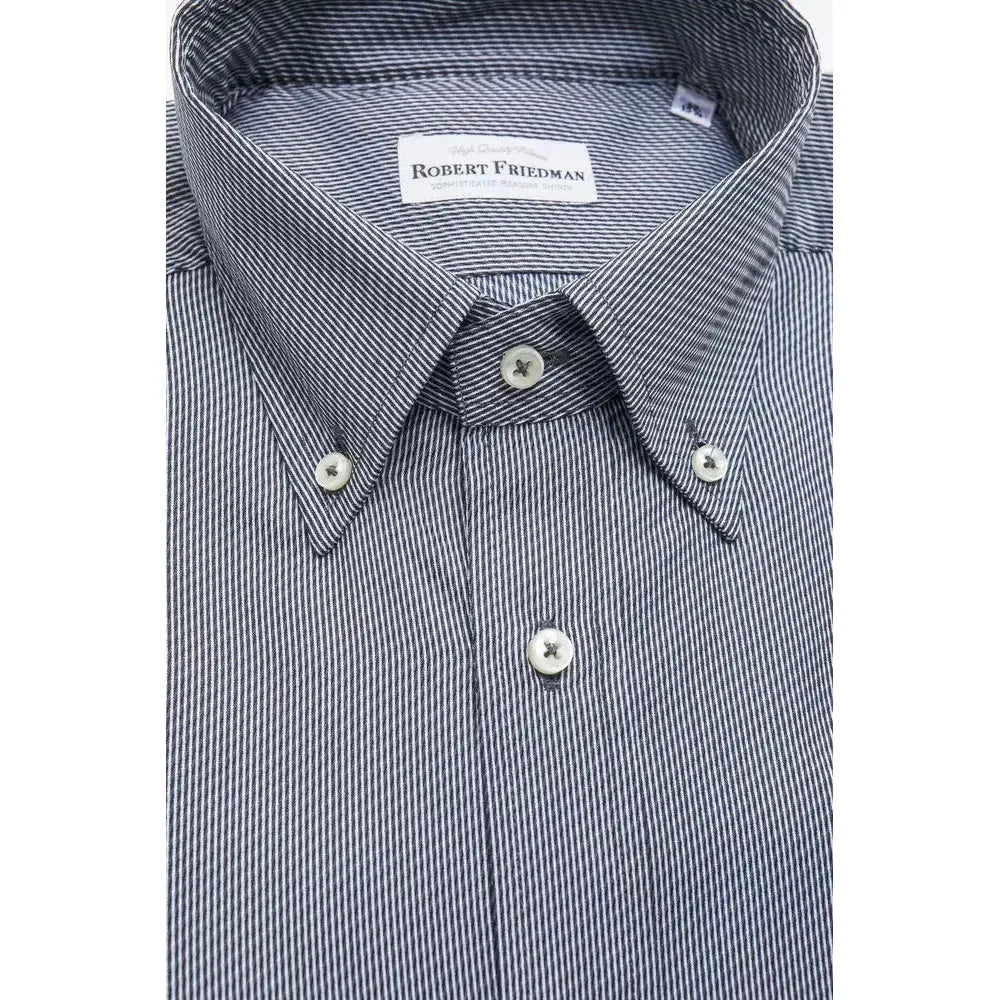 Robert Friedman Blue Cotton Men's Shirt