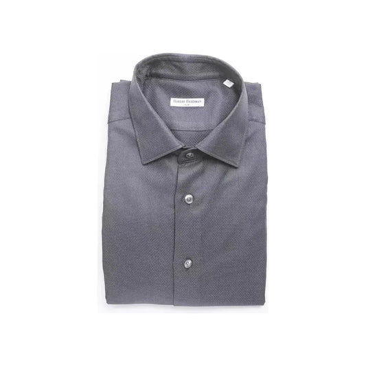 Robert Friedman Blue Cotton Men's Shirt Robert Friedman