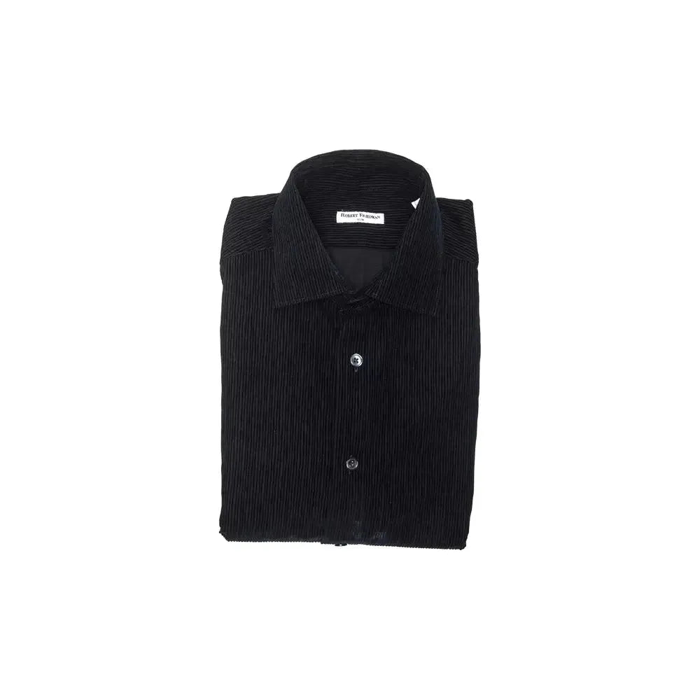 Robert Friedman Black Cotton Men Shirt Robert Friedman