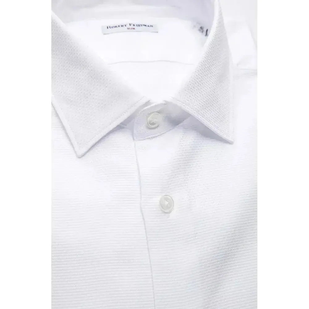 Robert Friedman White Cotton Men Shirt Robert Friedman