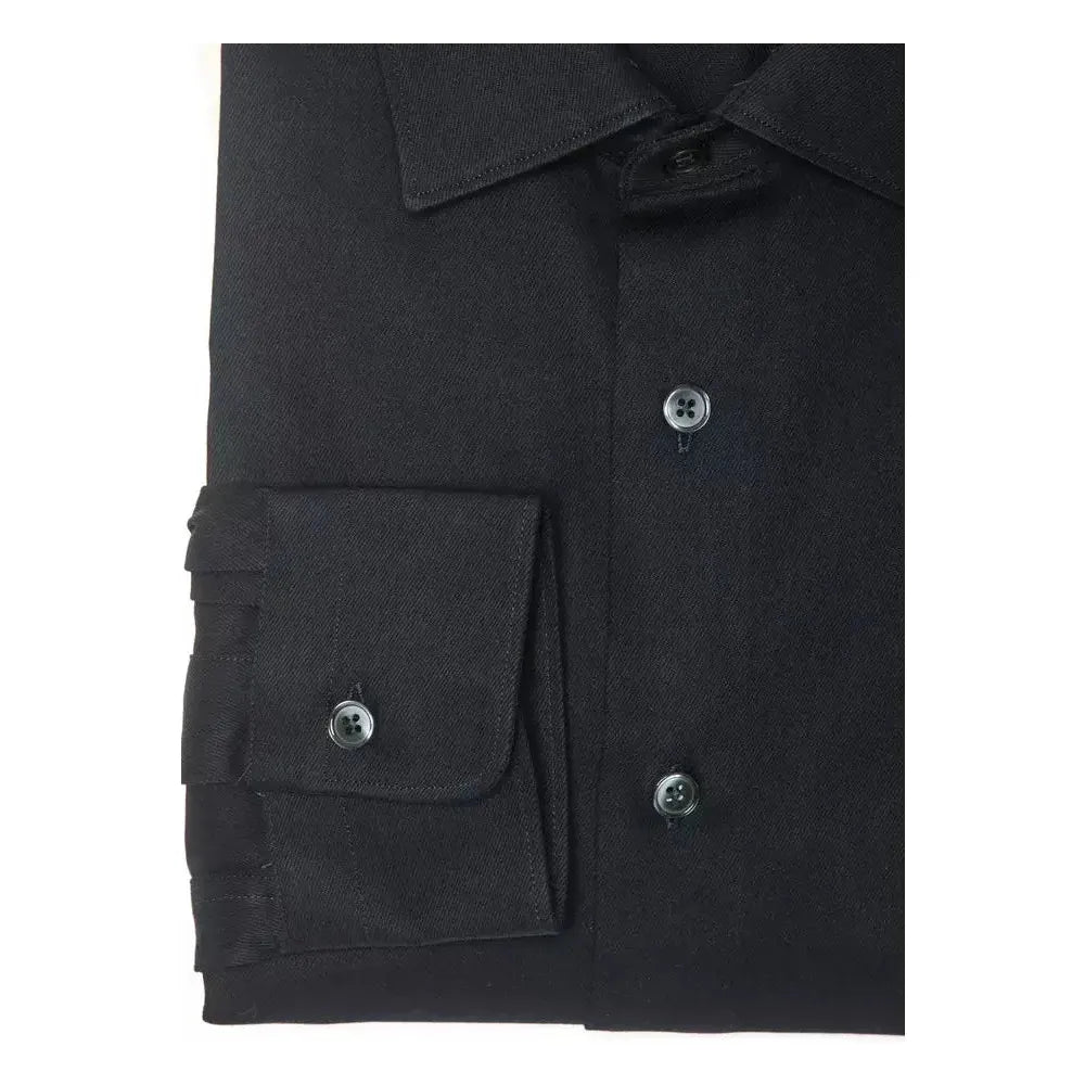 Robert Friedman Black Cotton Men Shirt Robert Friedman