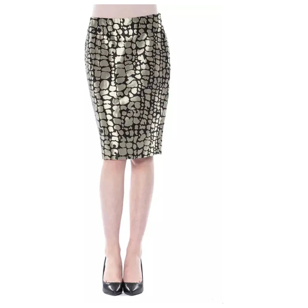 BYBLOS Gold Viscose Women Skirt WOMAN SKIRTS BYBLOS