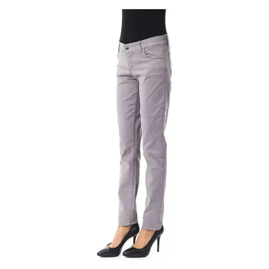 BYBLOS Gray Cotton Women Pants BYBLOS