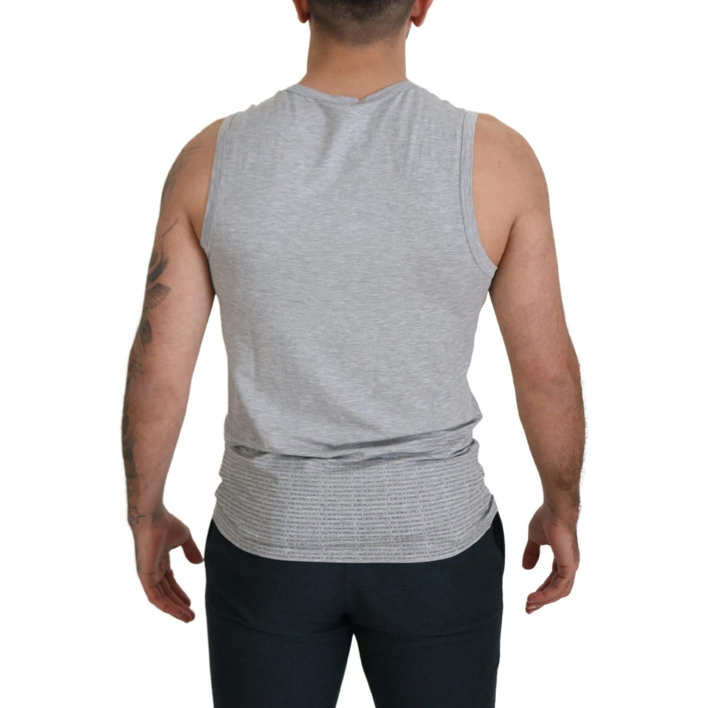 Ermanno Scervino Chic Gray Sleeveless Crewneck Tee Ermanno Scervino