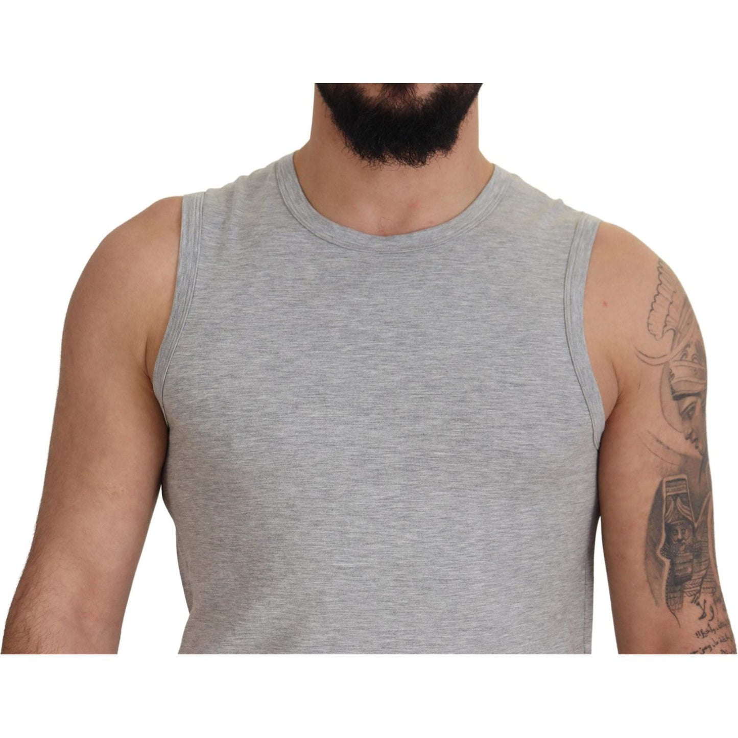 Ermanno Scervino Chic Gray Sleeveless Crewneck Tee Ermanno Scervino