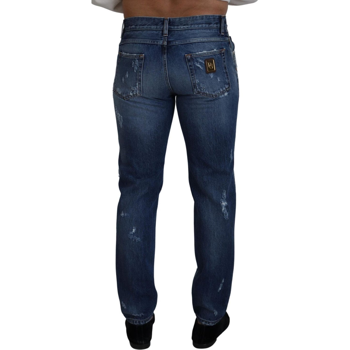 Dolce & Gabbana Chic Tattered Denim Pants for the Modern Man Dolce & Gabbana