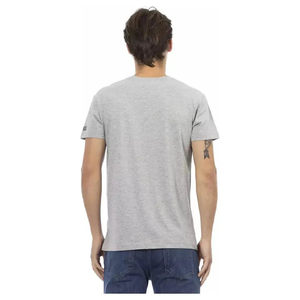 Trussardi Action Gray Cotton Men T-Shirt Trussardi Action