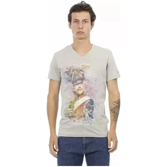 Trussardi Action Gray Cotton Men T-Shirt Trussardi Action