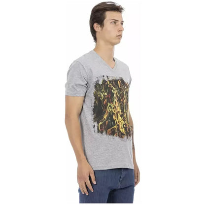 Trussardi Action Gray Cotton Men T-Shirt